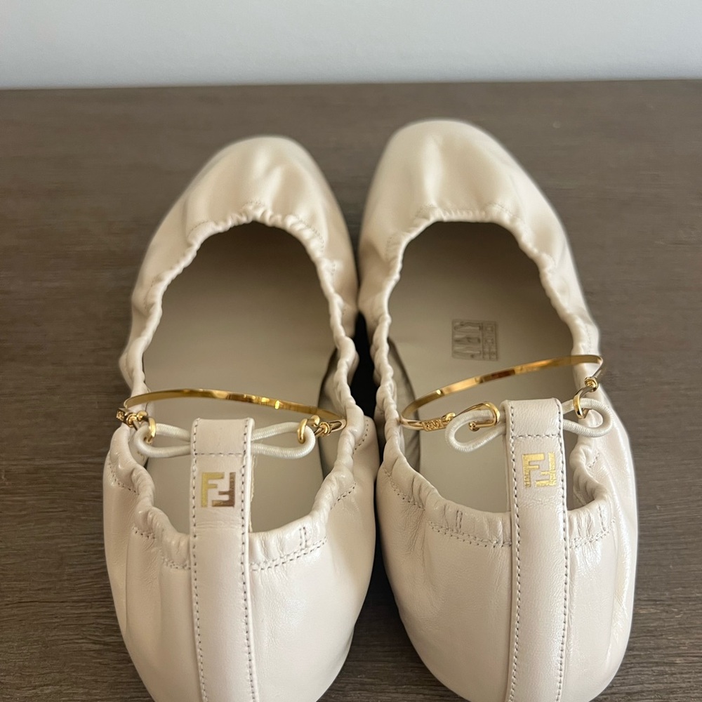 Fendi Leather Flats with Gold Accent (runs big)